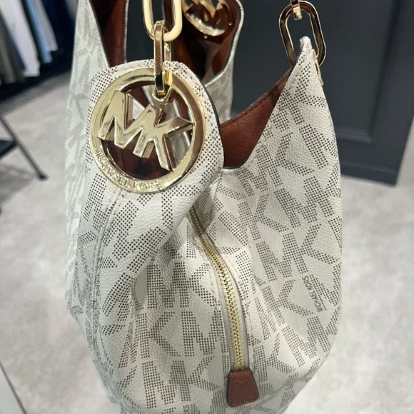 Michael Kors Cream and Brown Women's Bag - Picture 3 of 5